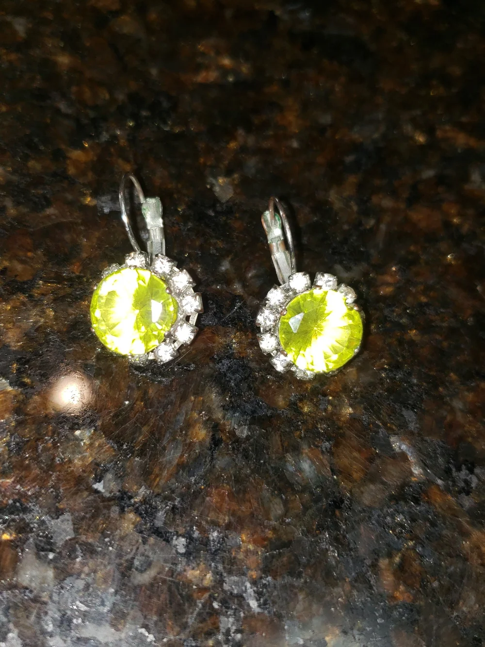 Vintage Lime-green Drop Earrings
